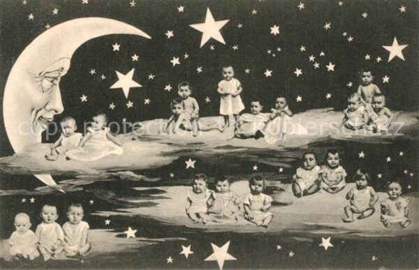 Baby Nursery Bebe Mond Sterne Wolken Himmel