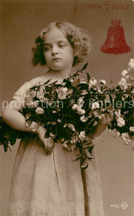 Foto DLG Nr. 292/1 M?dchen Blumen Glocke Ostern
