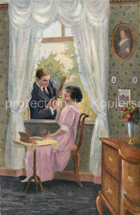 Kuenstlerkarte E. Herrmanns Lieder zur Laute