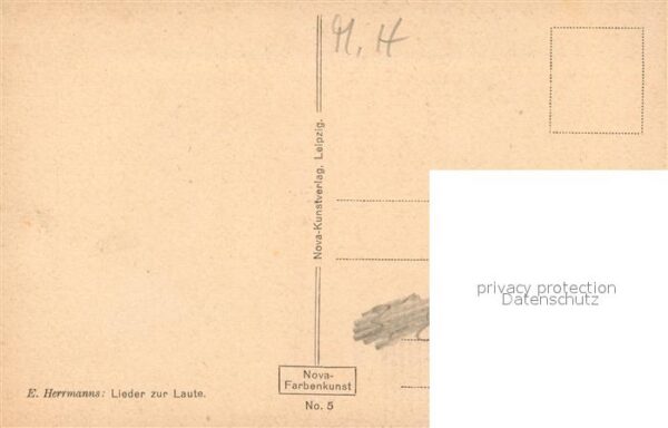 Kuenstlerkarte E. Herrmanns Lieder zur Laute – Bild 2