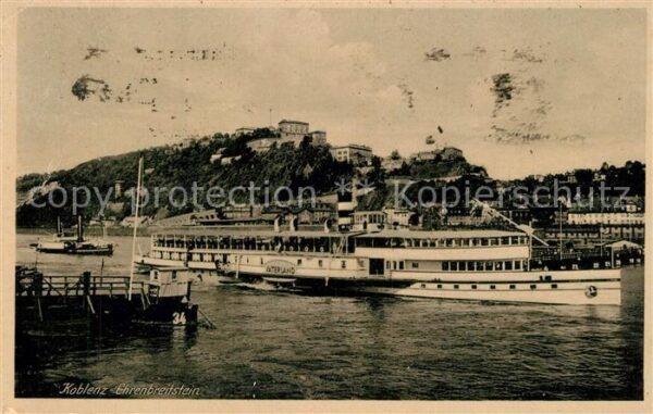 Dampfer Seitenrad Vaterland Koblenz Ehrenbreitstein