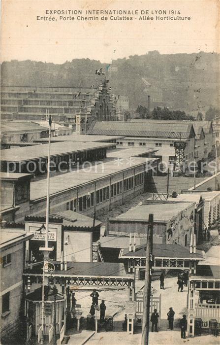 Exposition Internationale Lyon 1914 Porte Chemin de Culattes Allee Horticul
