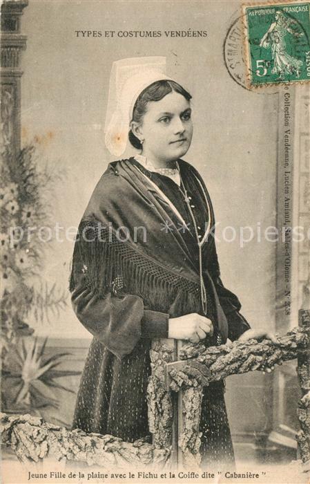 Trachten Frankreich Costumes Vendeens Fichu Coiffe Cabanier
