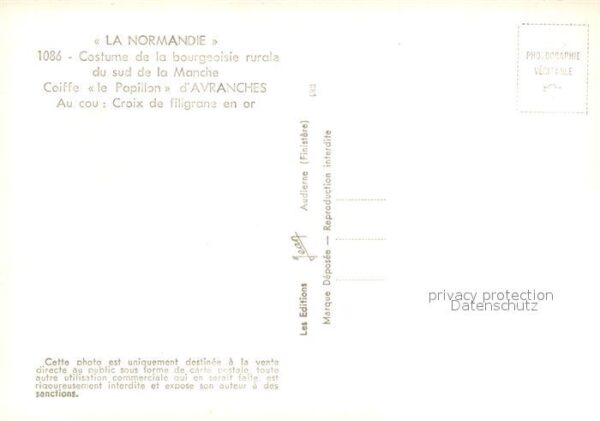 Trachten Frankreich Normandie Manche Coiffe le Papillon d_A – Bild 2