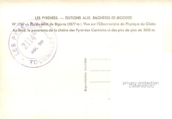 Observatorium Sternwarte Urania Physique du Globe Pic du Midi de Bigorr – Bild 2