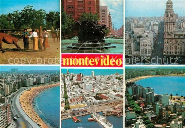 Montevideo Uruguay Fliegeraufnahme Strand Hafen Pferde Pla