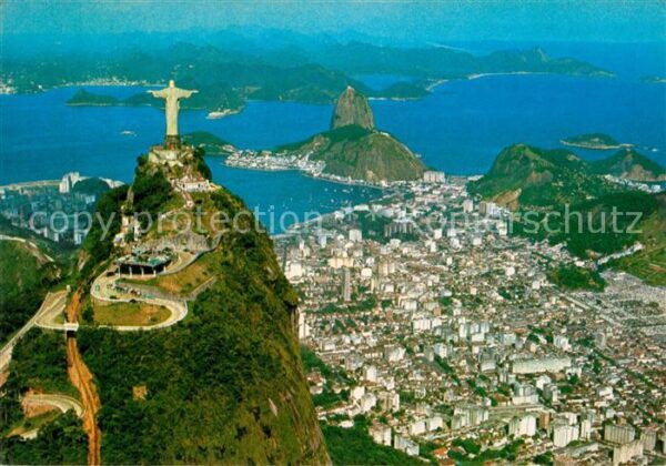 Rio de Janeiro Fliegeraufnahme Corcovado Guanabara Bay