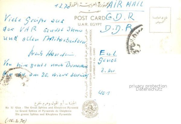 Cairo Egypt Giza Spinx Khephren Pyramide Camelreite – Bild 2