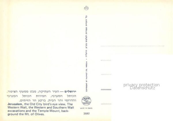 Jerusalem Yerushalayim Fliegeraufnahme Old City – Bild 2
