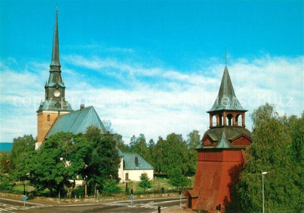 Mora Dalarnas Lan Kyrka och klockstapel