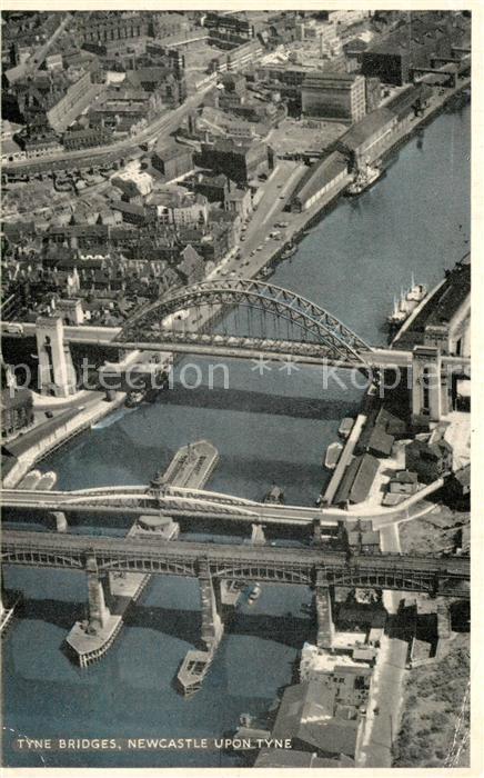 Newcastle upon Tyne Tyne Bridges aerial view
