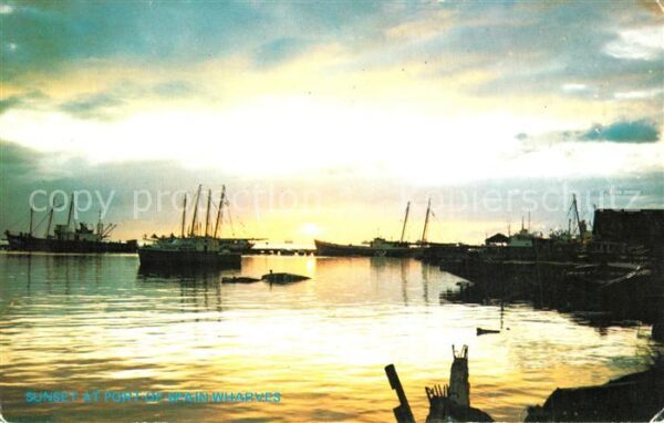 Port of Spain Sunset at Wharves Schooner Jetty