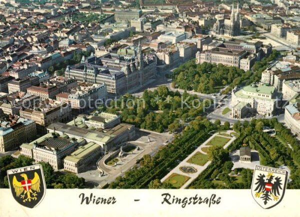 Wien Ringstrasse mit Parlament Rathaus Unive