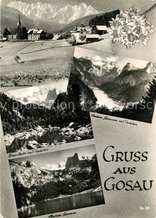 Gosau Oberoesterreich Ortsansicht mit Kirche Edelweiss Gosaul