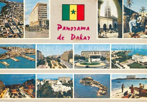 Dakar Stadtansichten Markt Strand Hafen Flieg