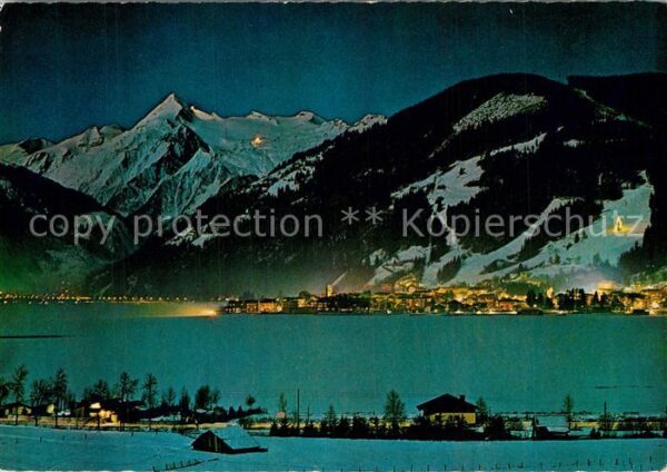 Zell See Winterpanorama Blick über den See mit K