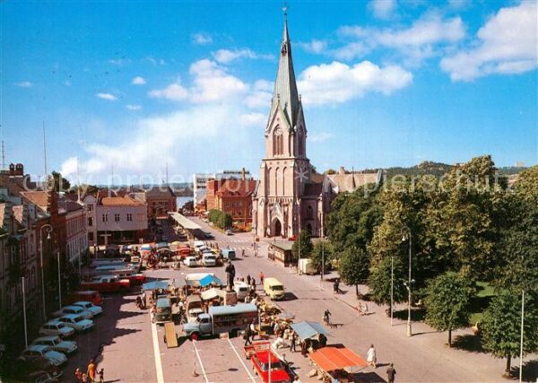 Kristiansand Torget med domkirken Marktplatz Kathedr