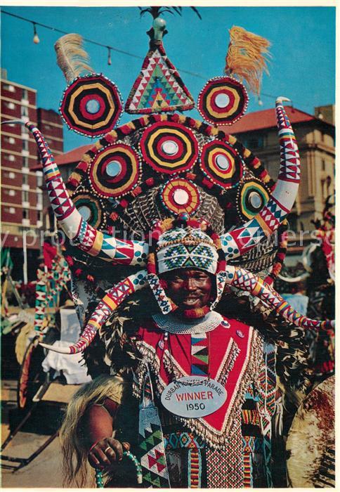 Durban South Africa Colourful headgear of Ricksha Boy