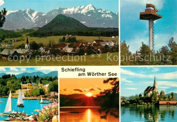 Schiefling See Gesamtansicht mit Alpenpanorama Pyramid