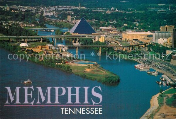Memphis Tennessee City Riverfront aerial view