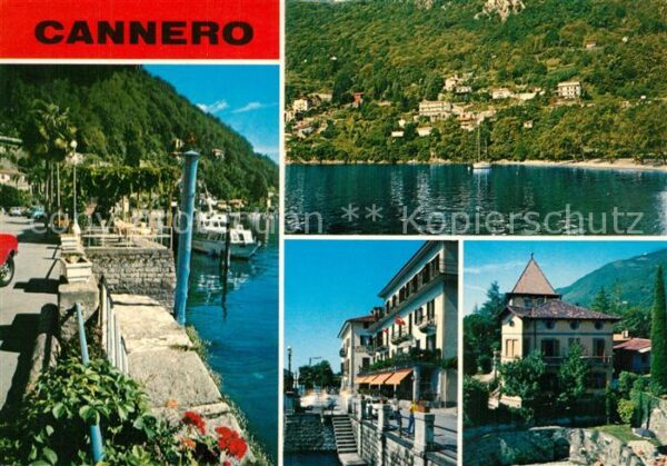 Cannero Riviera Lago Maggiore Uferstrasse Bootsanleger Villa Seeblick