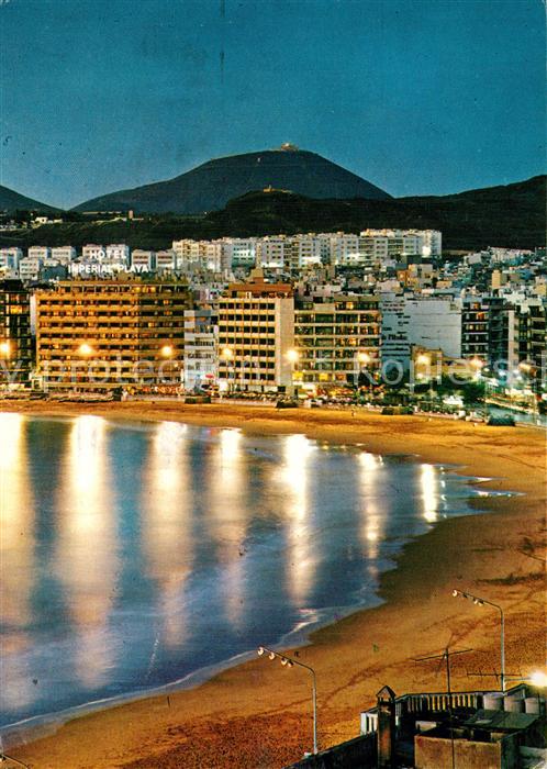 Las Palmas Gran Canaria Vista nocturna de playa de las Canteras