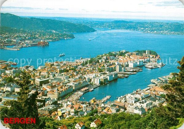 Bergen Norwegen Utsikt fra Floyen