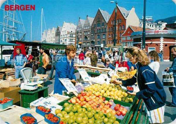Bergen Norwegen Frukttorget Markt