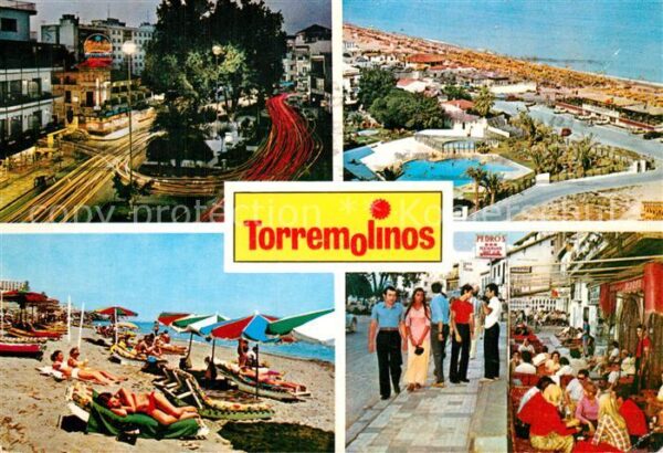 Torremolinos Teilansichten Strand Nachtaufnahme