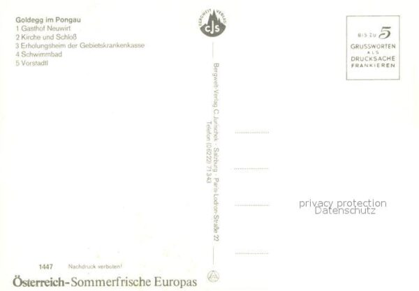 Goldegg Gasthof Kirche Schloss Erholungsheim Sc – Bild 2