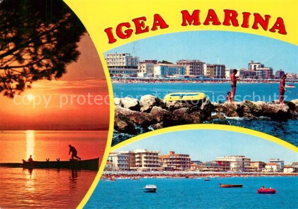 Igea Marina Strand Hotels Angeln Sonnenuntergang am