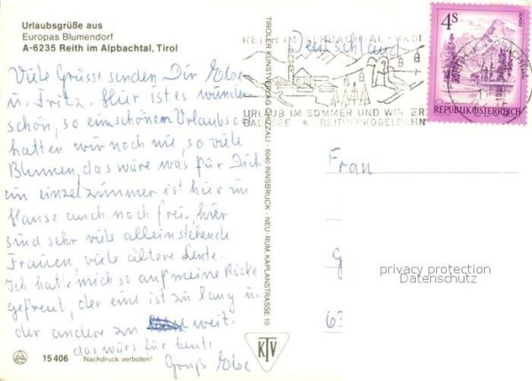 Reith Alpbachtal Panorama Ortsansicht Kirche Sessellift – Bild 2