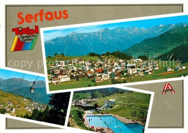 Serfaus Tirol Panorama Sonnenplateau Freibad Bergbahn