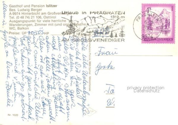 Hinterbichl Praegraten Gasthof Pension Islitzer Landschaftspan – Bild 2