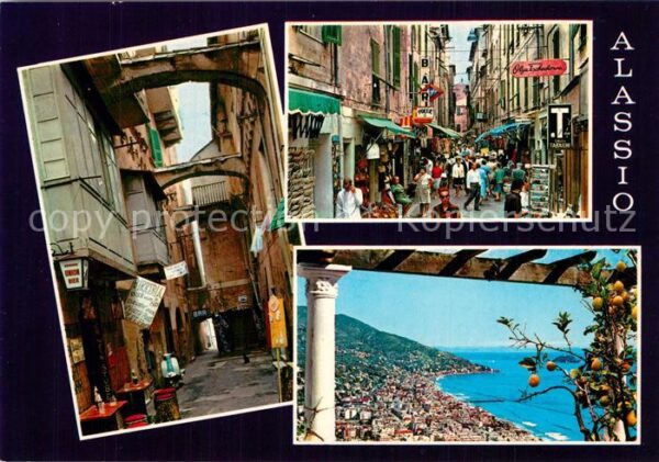ALASSIO Savona Liguria IT Innenstadt Gasse Panorama Riviera dei F