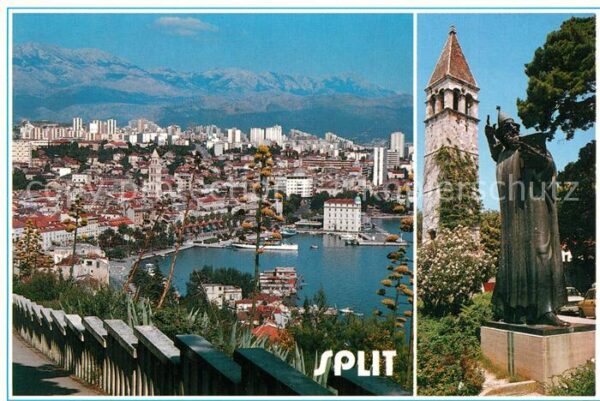 Split Spalato Stadtpanorama Denkmal Statue Turm