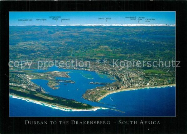 Durban South Africa Arial view to the Drakensberg