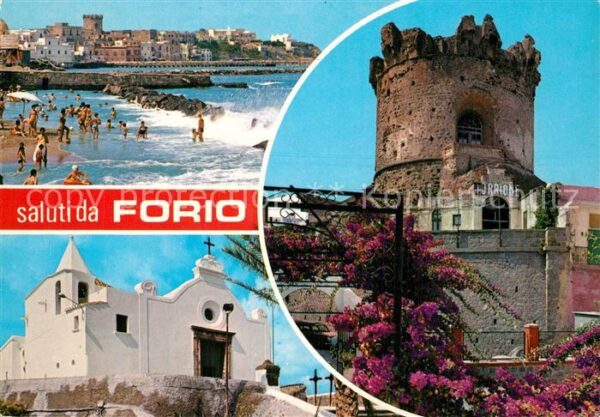 Forio d Ischia Strand Kirche Turm