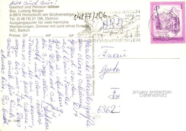Hinterbichl Praegraten Gasthof Pension Islitzer Terrasse Lands – Bild 2