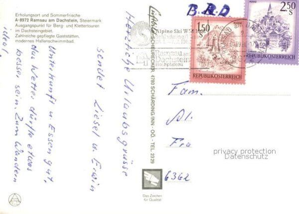 Ramsau Dachstein Steiermark Ortsansicht mit Kirche Hallenbad Tennis – Bild 2