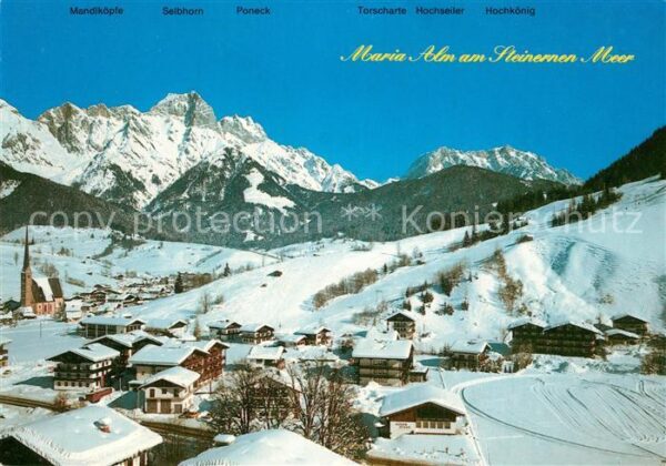 Maria Alm Steinernen Meer Panorama Wintersportplatz gegen Steiner