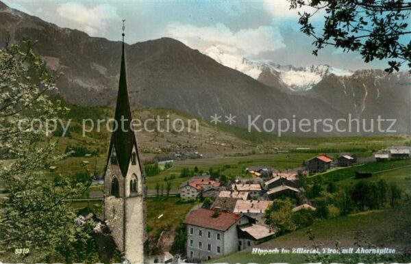 Hippach mit Kirche und Ahornspitze
