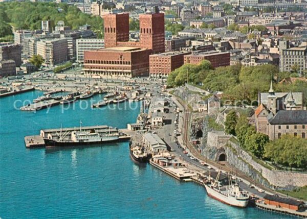 Oslo Norwegen Radhuset og havnen