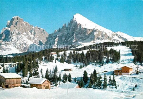 Seiser Alm Dolomiten mit Talstation Florian Lift gegen Langk