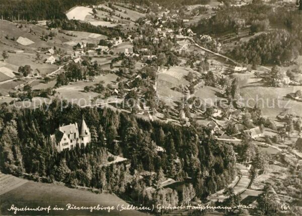 Agnetendorf Riesengebirge Gerhart Hauptmann Haus Fliegeraufnahme