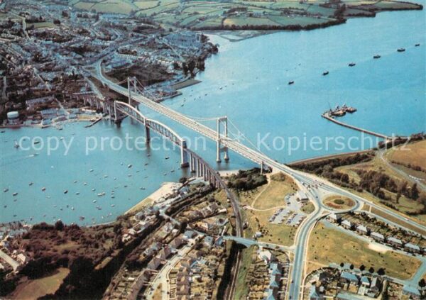Devon Exeter The Tamar Bridges from the air