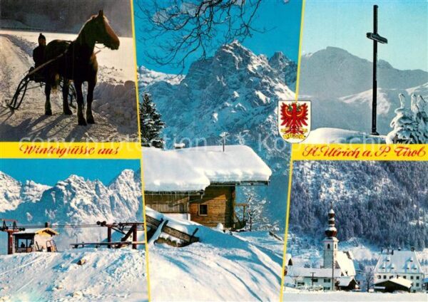 St Ulrich Pillersee Pferdeschlitten Seilbahnstation Gipfelk
