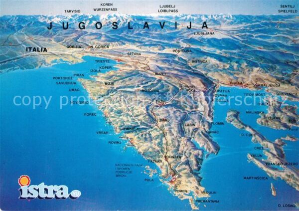 Jugoslawien Yugoslavie Panoramakarte