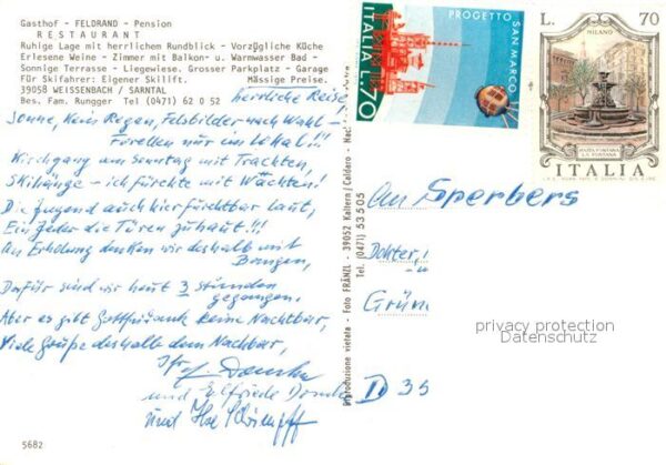 Weissenbach Sarntal Gasthof Feldrand Pension – Bild 2
