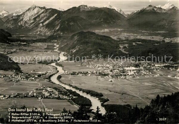 Telfs Tirol Fliegeraufnahme Hoher Riffler  Tschirga